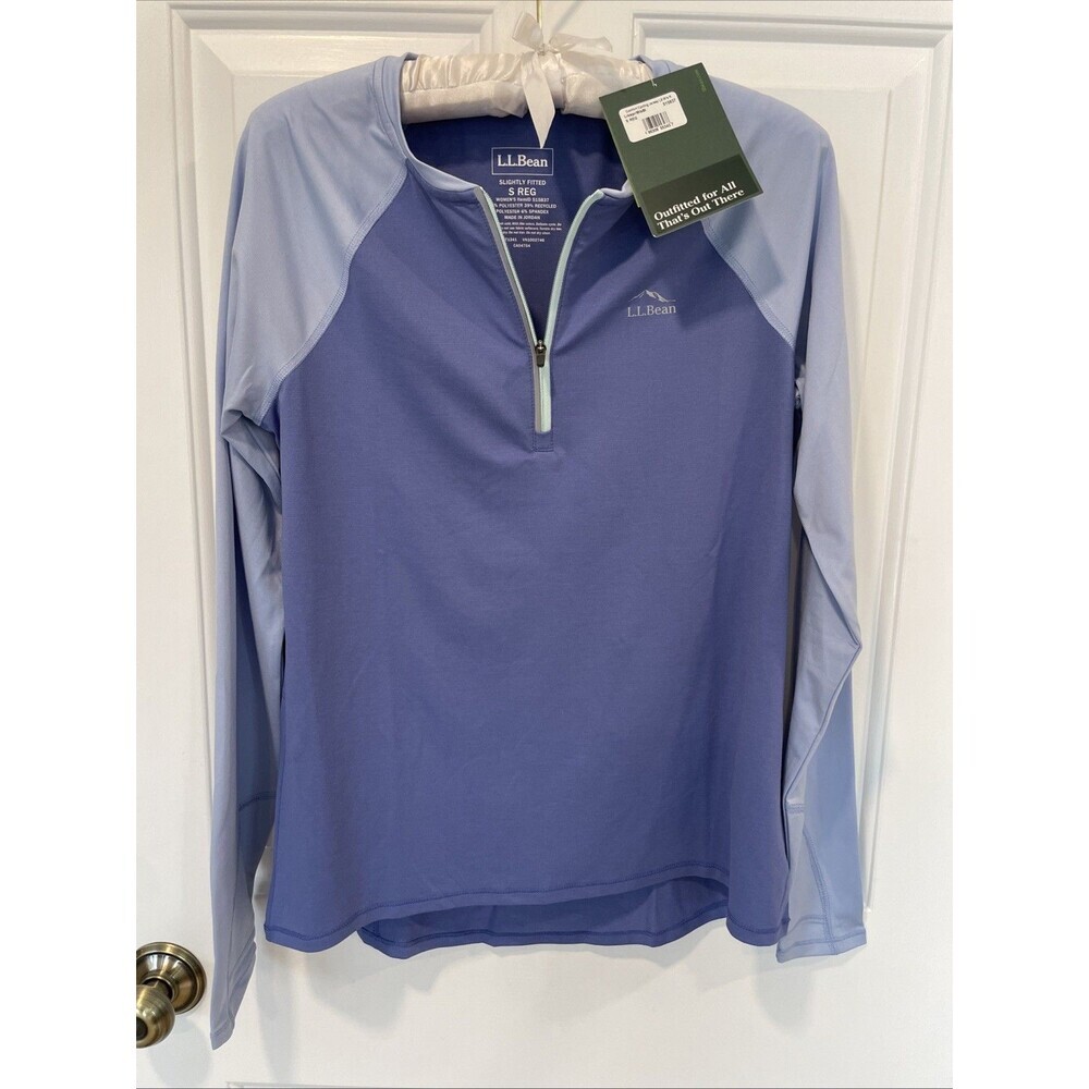 L.L. Bean Womens Comfort Cycling Jersey Long-blue Sleeve Size Small NWT